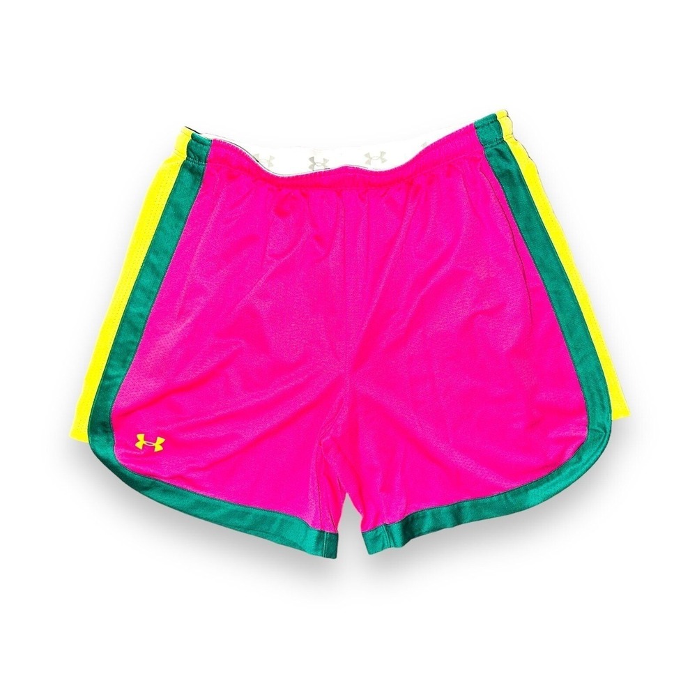 Under ARMOUR Women's Hot Pink Green Yellow Shorts Workout Medium N6